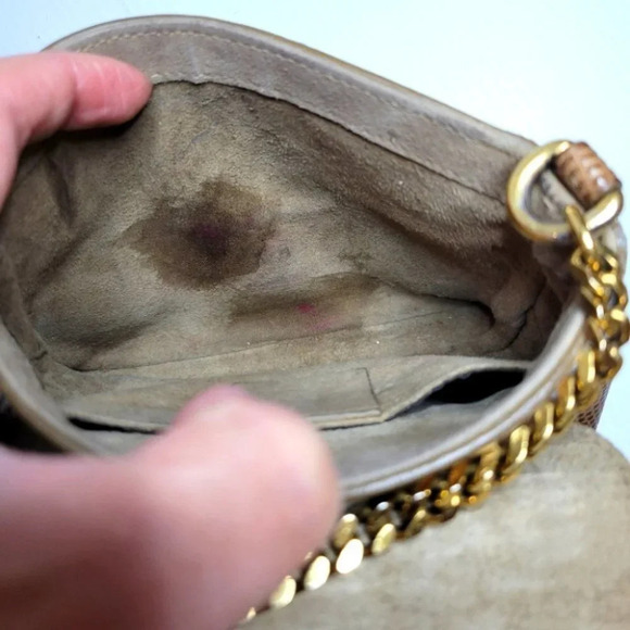 GUCCI GG vintage brown lizard small mini flap shoulder crossbody bag cha… - Picture 9 of 12